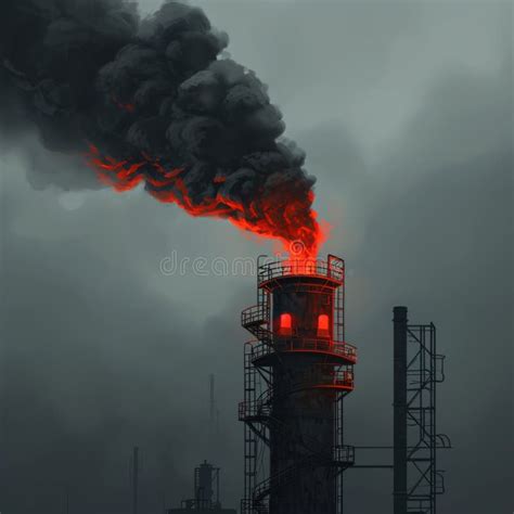 A Smoke Coming Out of a Tower Stock Illustration - Illustration of ...