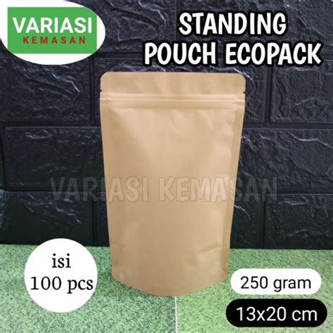 Jual Isi Pcs Kemasan Paper Kraft Gram Ecopack X Cm Standing