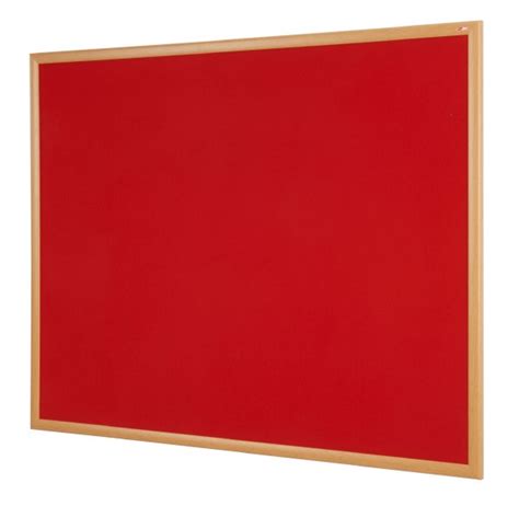 Eco Friendly Felt Noticeboard X Mm Red Felt Light Oak Effect