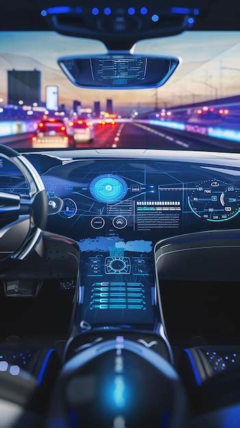 Premium Photo An Autonomous Futuristic Car Dashboard