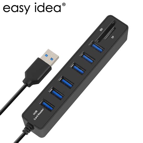 EASYIDEA USB Hub Combo 3/6 Ports High Speed USB 2.0 Hub Splitter Multi ...