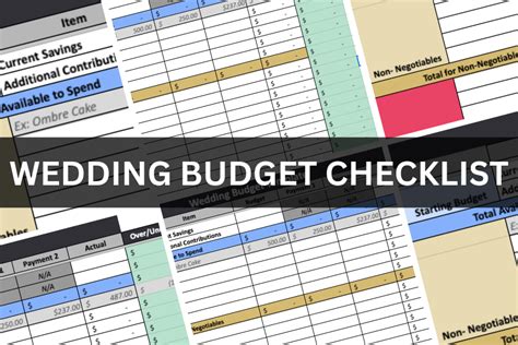 The Best Wedding Budget Checklist to Make Your Life Easier | Free ...