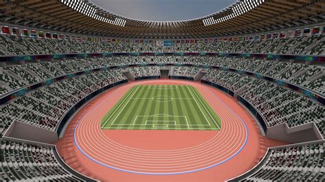 Tokyo National Olympic Stadium Football Field 3d Model Cgtrader