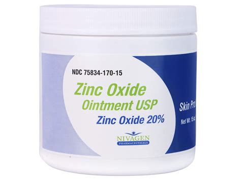 Nivagen Zinc Oxide Ointment Usp 20 15 Oz425 G Ingredients And Reviews