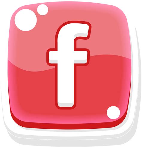 rounded red facebook button  vector icons  creazillacom