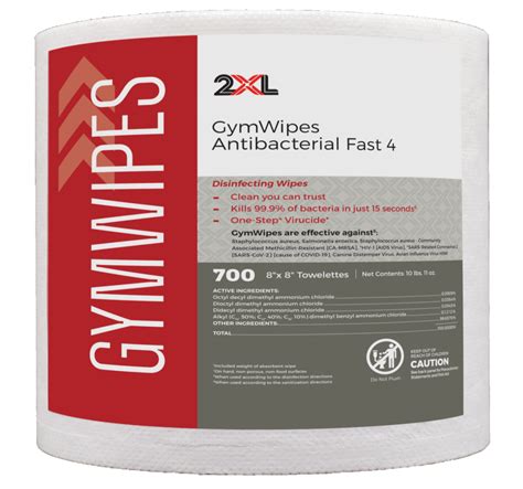 Gym Wipes Antibacterial Refill 700 Wipes Per Roll Body One Products