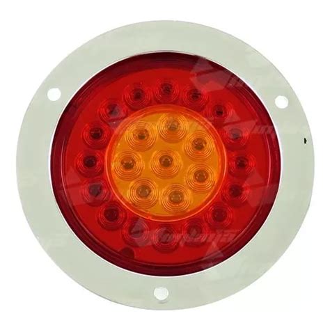 Plaf N Redondo Leds V Rojo Ambar Fijo Estrobo Plastico En Venta En