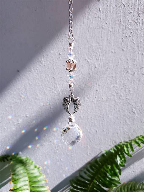 Angel Car Ornament Pink Car Charm Angel Suncatcher Memorial