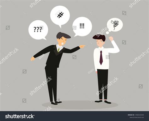 Angry Boss Character Yelling Employee Office Stock Vector Royalty Free