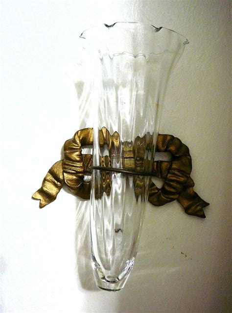 Glass Cone Hanging Wall Vase Sconce Vintage By Sylcameojewelsstore