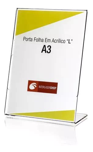 Display Porta Folha Mesa L Vertical Em Acr Lico A X