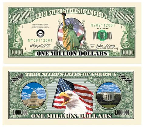 Liberty One Million Dollar Bill American Art Classics
