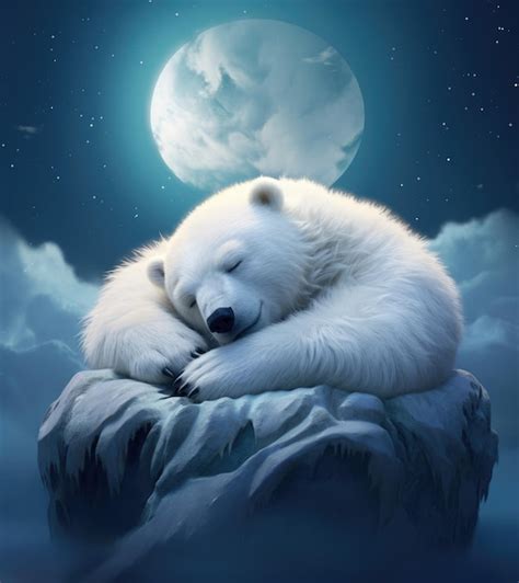 Premium Photo | Polar Bear Sleeping in the Snow