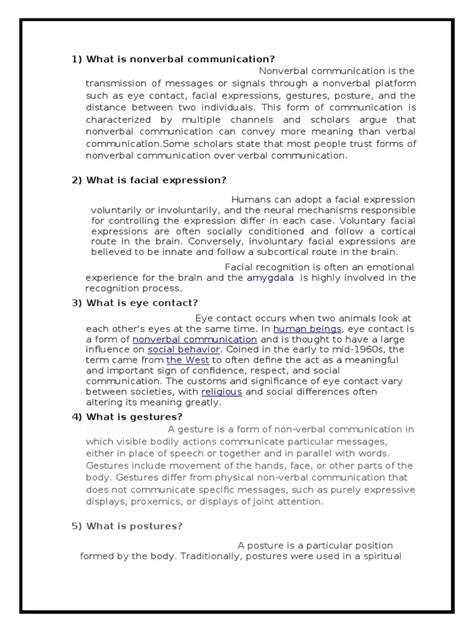 Skill Assignment Pdf Nonverbal Communication Facial Expression