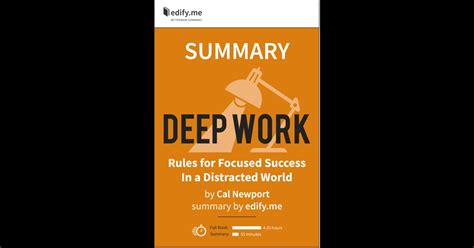 Summary of Deep Work, by Cal Newport by edify.me & Cal Newport on iBooks