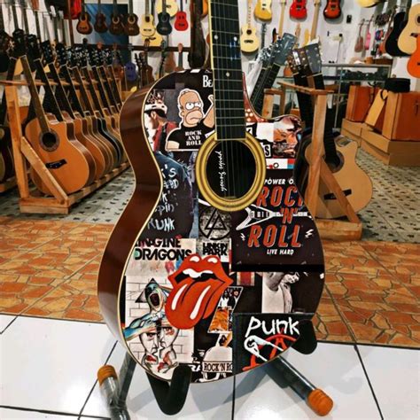 Stiker Gitar Akustik Keren 51 Sticker Gitar Aesthetic Stiker Gitar Full Body Depan Garskin