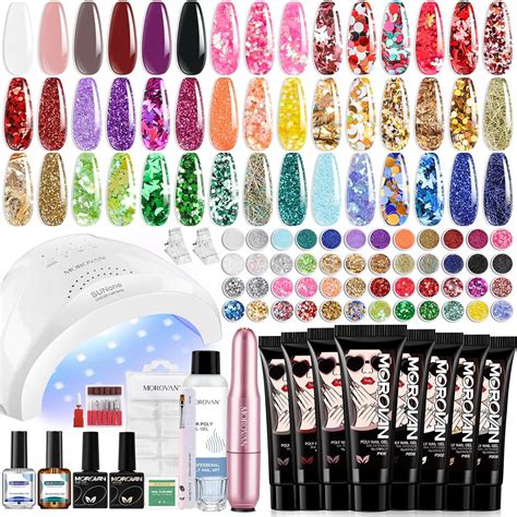 Amazon Morovan Poly Gel Nail Kit 8 Colors Poly Nail Gel Kit With