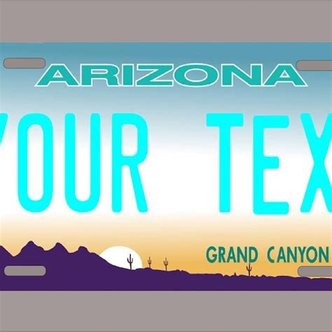 Arizona License Plate Custom Etsy