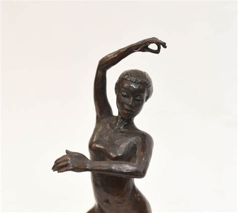 Nude Nymph Dancer Bronze Figurine Etruscan Art