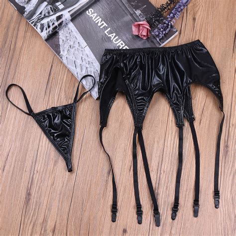 Sexy Women Lace Garter Belt Lingerie Thigh High G String Stocking Panties Set EBay