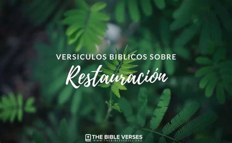 Vers Culos De La Biblia Sobre La Restauraci N Textos B Blicos