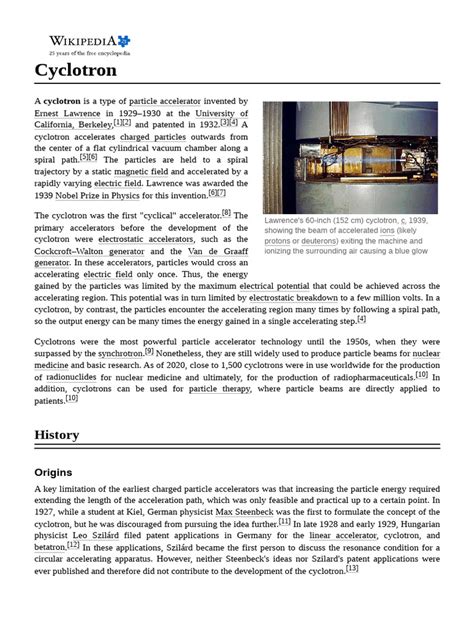 cyclotron  particle accelerator experimental physics