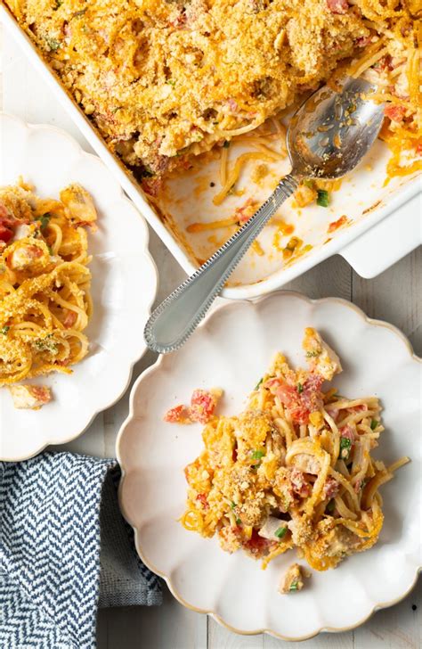 Cheesy Chicken Spaghetti With Rotel Casserole A Spicy Perspective