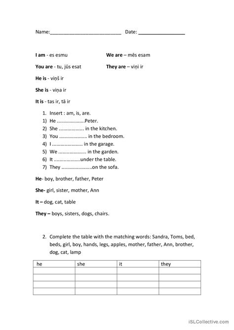 Am Is Are English Esl Worksheets Pdf Doc