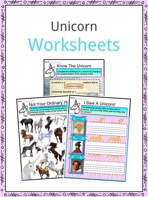 Unicorn Facts Worksheets History Popularity And Appearence For Kids