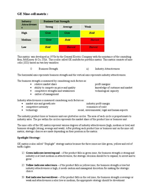 Ge Nine Cell Matrix Industries Profit Economics