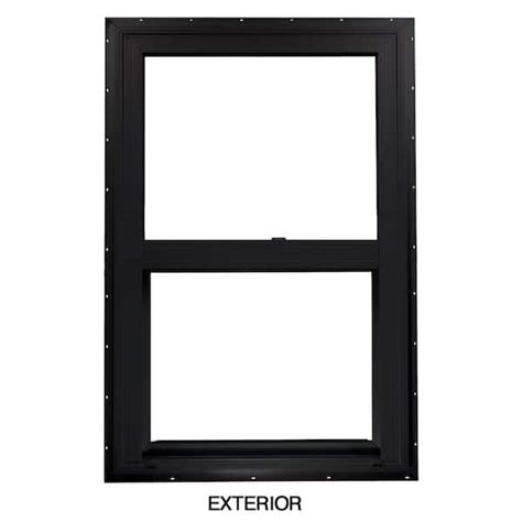 Ply Gem 35 5 In X 59 5 In 500 Series Black Vinyl Insulated Single Hung Window With Hpsc Glass