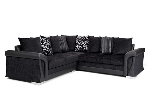 Buy Black Corner Sofa Bed With Storage Crushed Velvet Fabric Corner