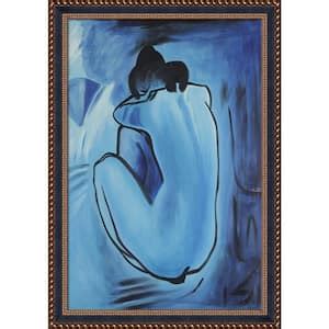 LA PASTICHE Blue Nude By Pablo Picasso Studio Black Wood Framed Oil