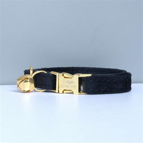 Cat Collar With Name Tag Velvet Cat Collar Cat Collar With - Etsy