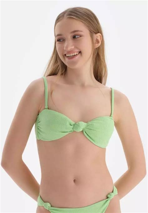 Buy Dag Green Strapless Bikini Top Strapless Removable Padding Non