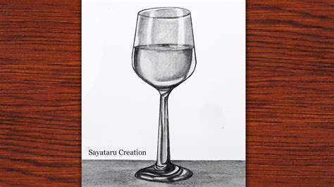 How To Draw A Glass Of Drink With Pencil Sketch Realistic Glass Drawing