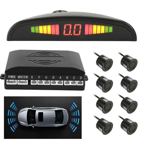 Universal Car Parking Sensor Kit With Sensors Display Buzzer Voice