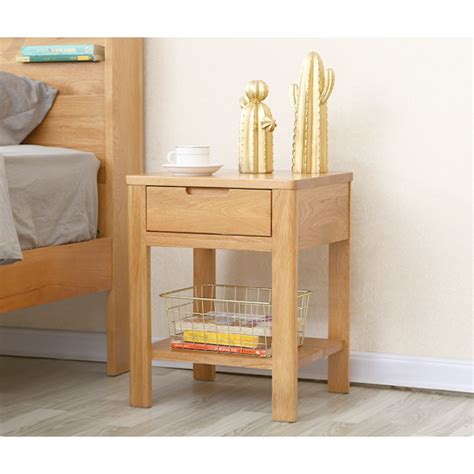 Navia Natural Solid Oak Lamp Table Or Bedside Table