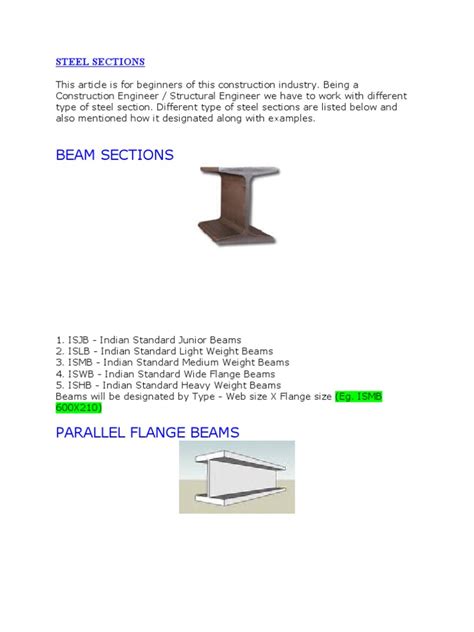 Ismb Beams And Parallel Flange Beamscolumns 47 Off