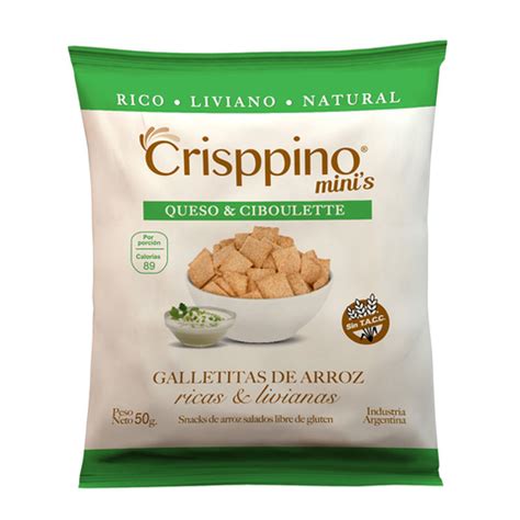 Galletitas De Arroz Sabor Queso Crema Ciboulette X 50 Gr CRISPPINO