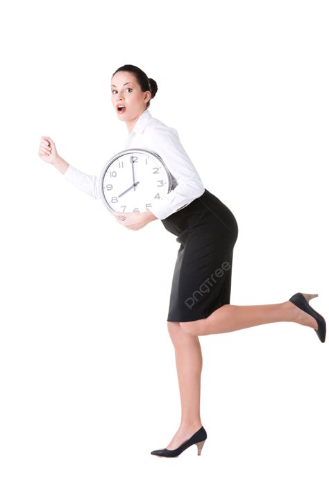 Hurry Up Isolated Female Full Studio Png Transparent Image And