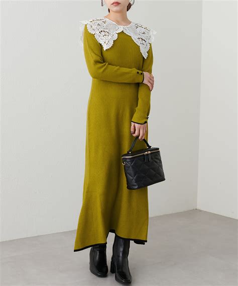 プチナチュ/レース衿付きニットワンピース | natural couture(ナチュラルクチュール)レディース | PAL CLOSET(パル