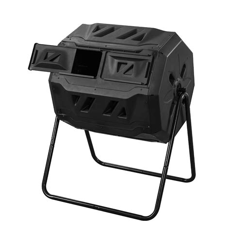 Groverdi L Large Outdoor Compost Bin Tumbling Composter Dual Chamber