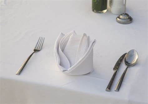 Fork and knife with napkin stock photo. Image of fork - 113710336