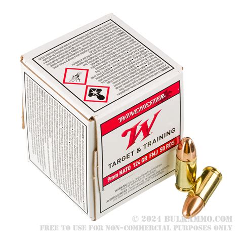 1000 Rounds Of Bulk 9mm Nato Ammo By Winchester 124gr Fmj