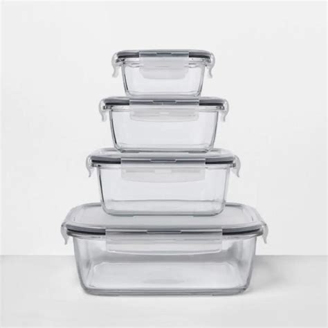 8pc Square Glass Food Storage Container Set Made By Design Allsurplus Cincinnati