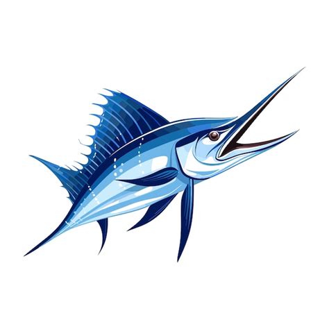 Ilustración de vector de pez marlin azul Vector Premium