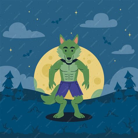 Illustration De Loup Garou Dessiné à La Main Vecteur Gratuite
