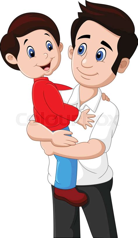 Cartoon Father And Son Playing Together Stock Vector Colourbox
