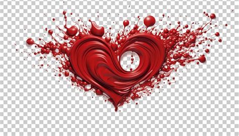 Premium PSD A Vibrant Red Hot Chocolate Splash Forms A Perfect Heart Shape Symbolizing Love